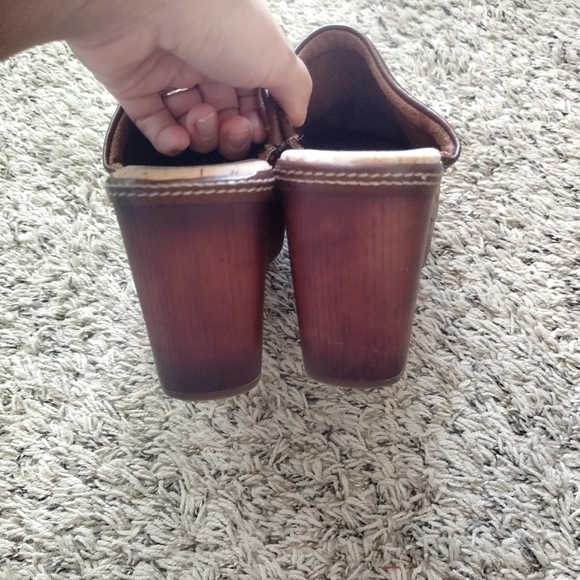 Korks Women's Clogs/Mules Brown Cork Chunky Block Heel Slip-On Size 9M - Picture 6 of 7